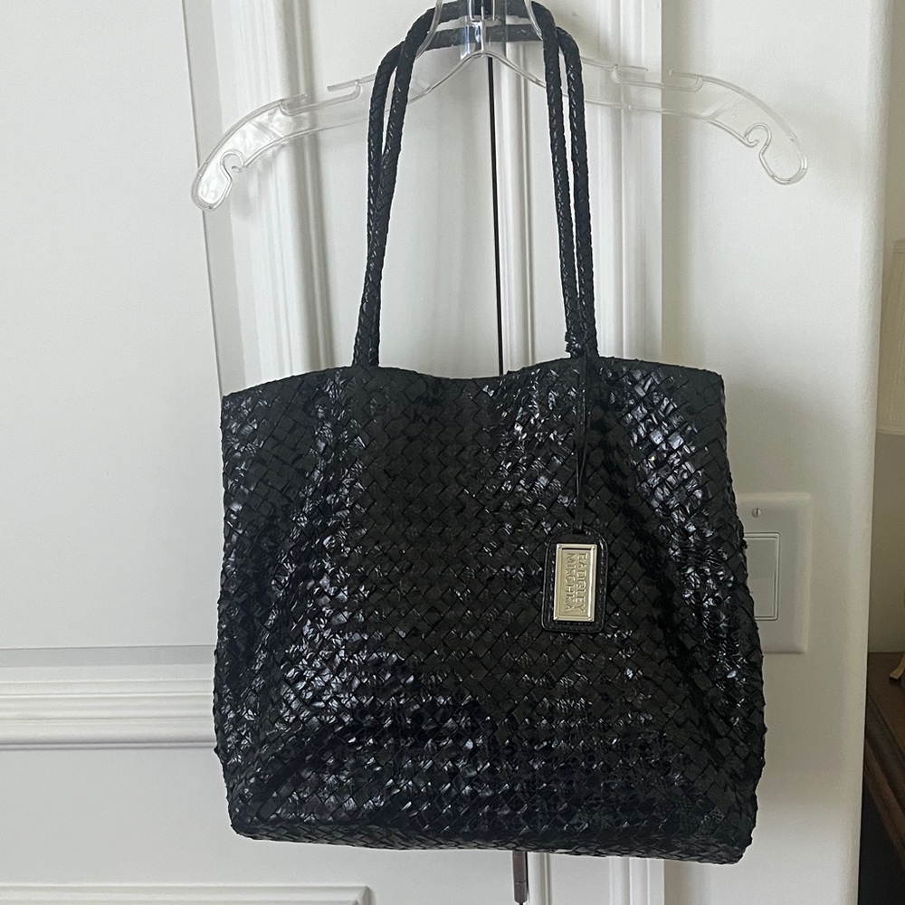 Badgley Mischka Black woven bag